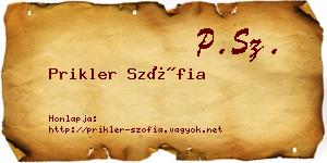 Prikler Szófia névjegykártya